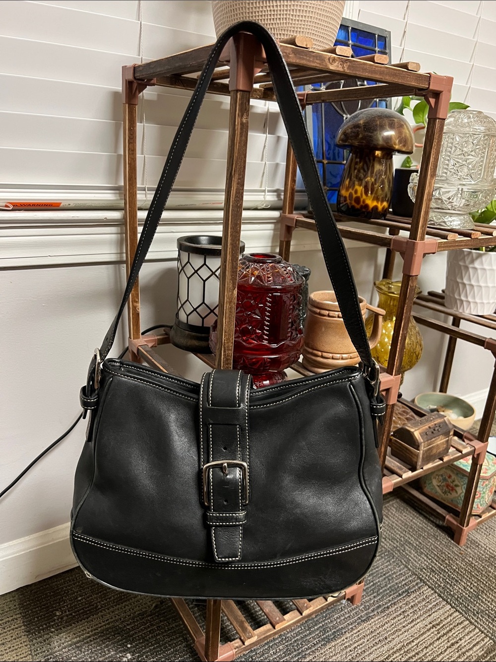 Coach Black Leather Shoulder Bag
